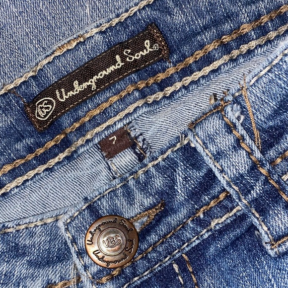 Underground Souls Low Rise Flare Stretch Jeans - size 7 - Picture 8 of 9